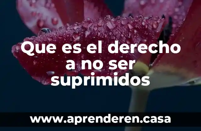 Que es el derecho a no ser suprimidos
