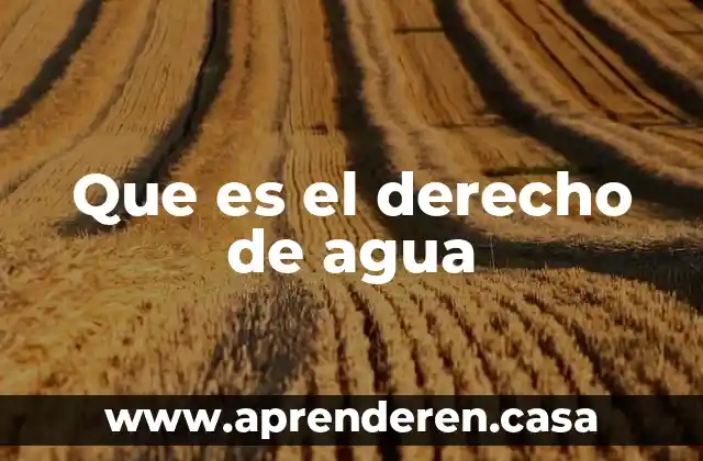 Que es crear en derecho 5 Que es el derecho de agua