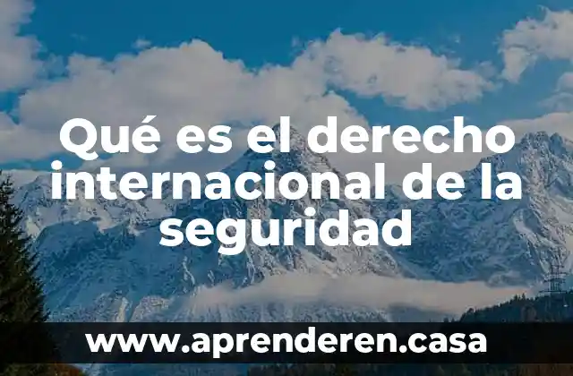 Qué es el derecho internacional de la seguridad