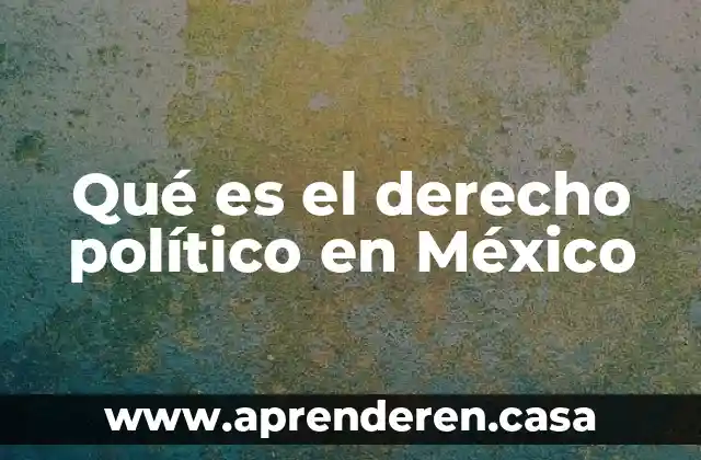 Qué es el derecho político en México