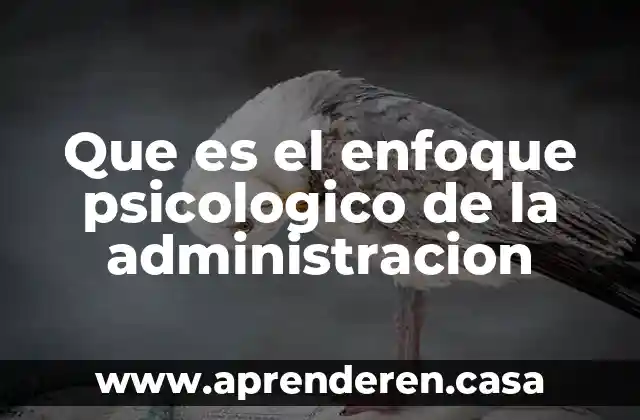 Que es significa administracion 3 Que es el enfoque psicologico de la administracion