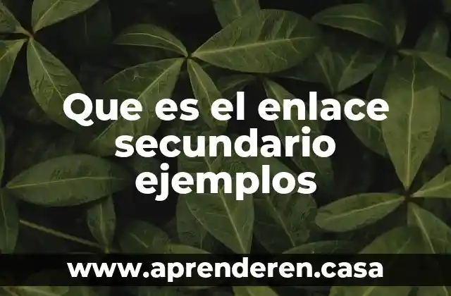 Que es el cambio climatico y ejemplos 7 Que es el enlace secundario ejemplos