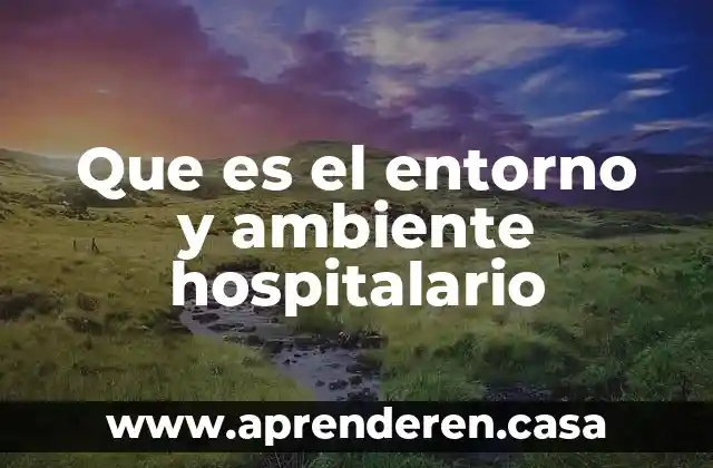 Que es el entorno y ambiente hospitalario