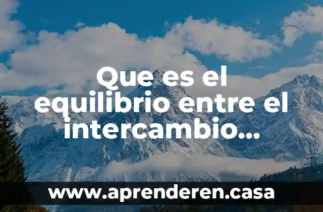 Que es el equilibrio entre el intercambio comercial