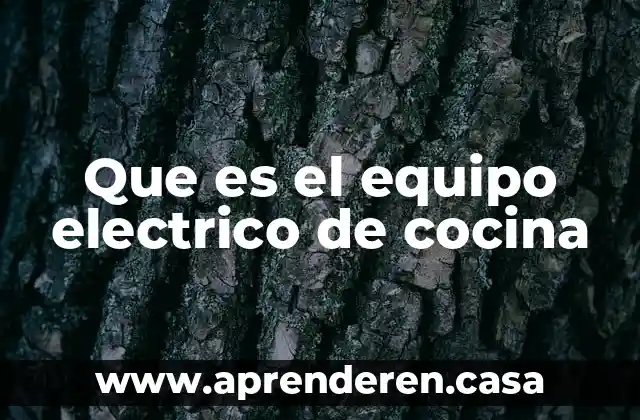 Que es el equipo electrico de cocina