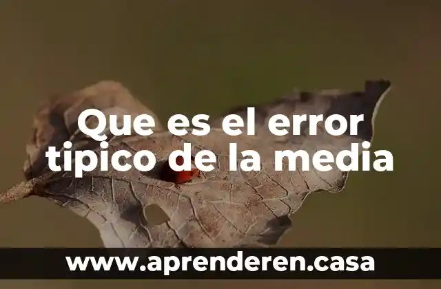 Que es el error tipico de la media