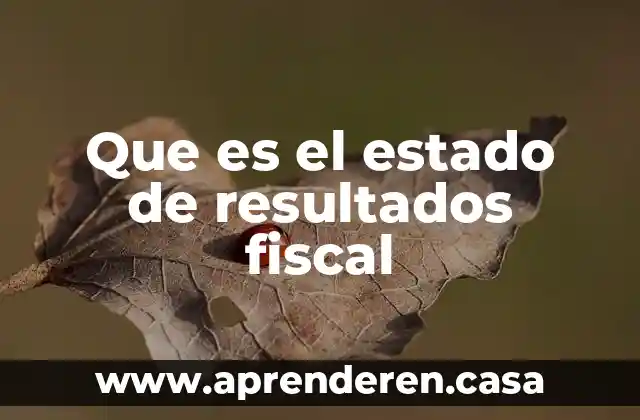 Que es el estado de resultados fiscal