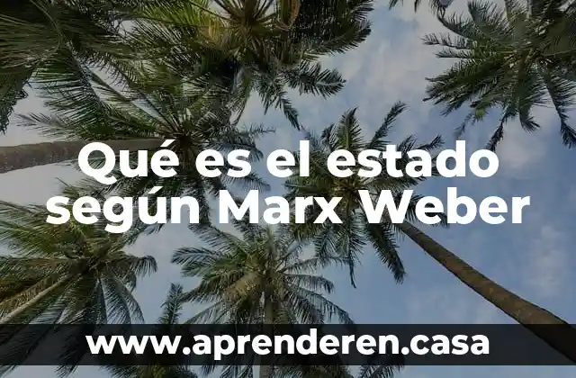 Qué es el estado según Marx Weber