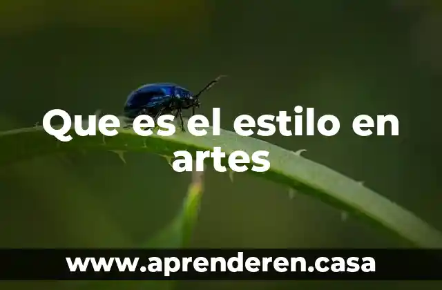 Que es el estilo en artes