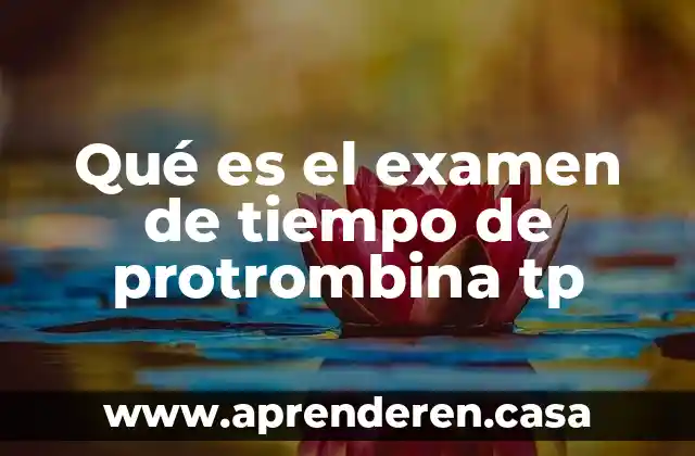 Qué es el examen de tiempo de protrombina tp