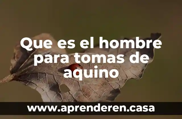 Que es el hombre para tomas de aquino