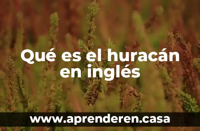 Qué es el huracán en inglés