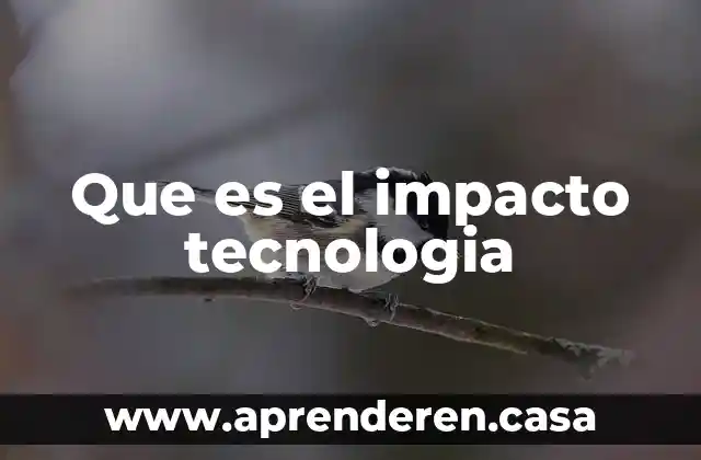 Que es el impacto tecnologia