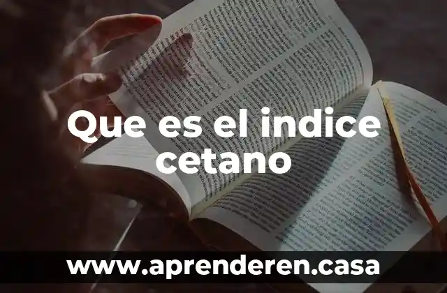 Que es el indice cetano
