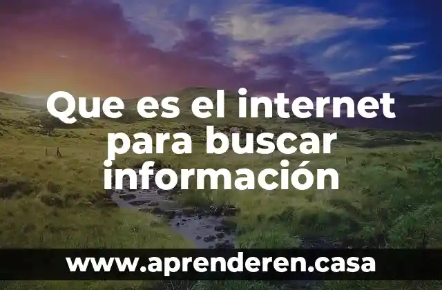 Que es el internet para buscar información