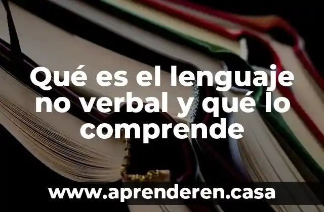 Qué es el lenguaje no verbal y qué lo comprende