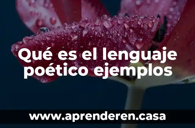 Qué es el lenguaje poético ejemplos