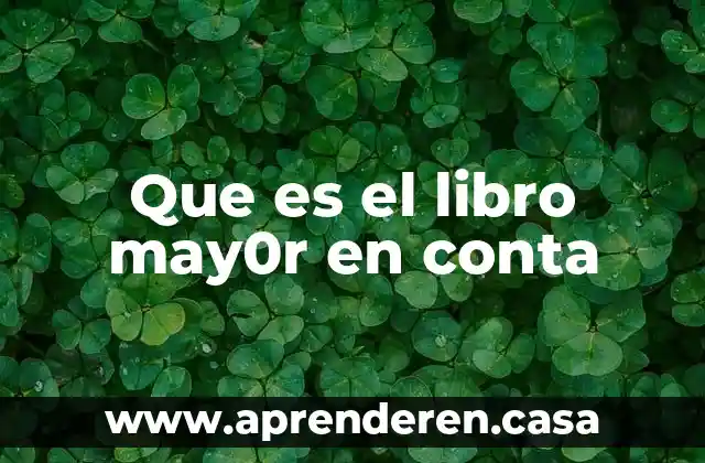 Que es el libro may0r en conta
