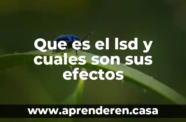 Que es el lsd y cuales son sus efectos