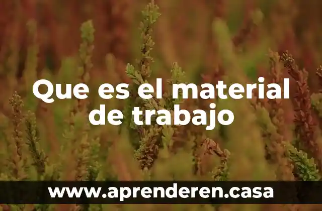 Que es el material de trabajo