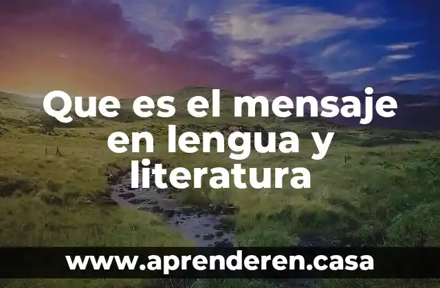 Que es el mensaje en lengua y literatura