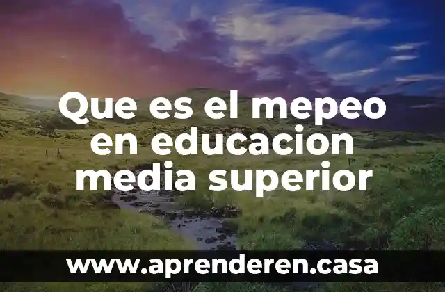 Qué es una área de técnico superior universitario 4 Que es el mepeo en educacion media superior