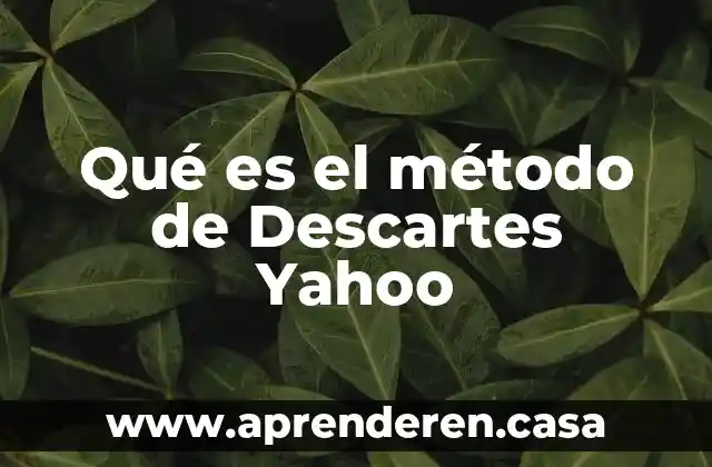 Qué es el método de Descartes Yahoo