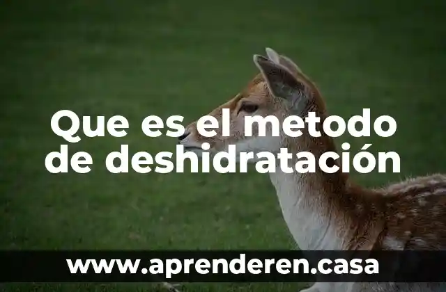 Que es el metodo de deshidratación