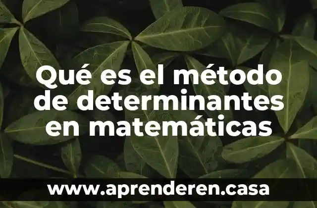 Qué es el método de determinantes en matemáticas