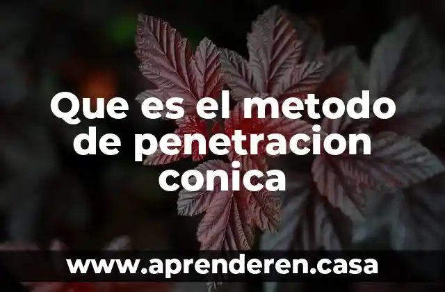 Que es el metodo de penetracion conica