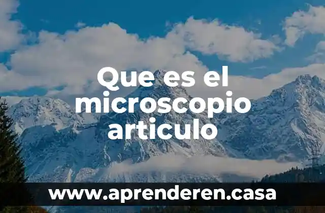 Que es el microscopio articulo