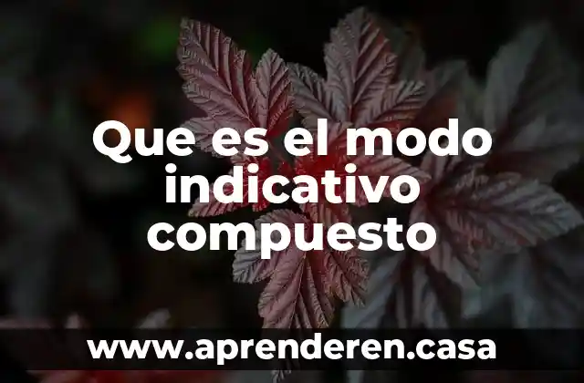Que es el modo indicativo compuesto