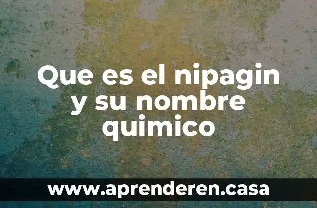 Que es el nipagin y su nombre quimico