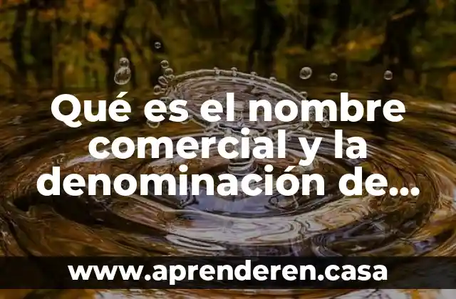 Qué es el nombre comercial y la denominación de origen