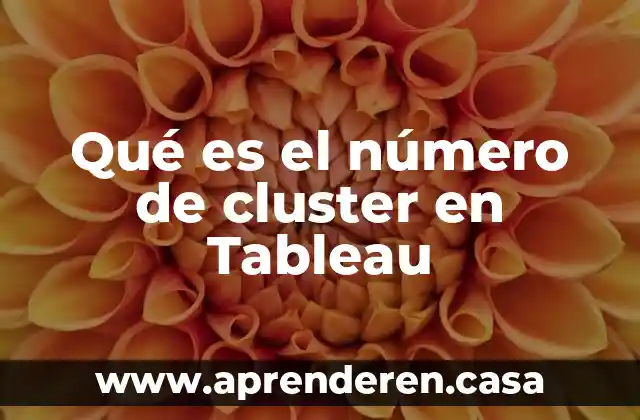 Qué es el número de cluster en Tableau