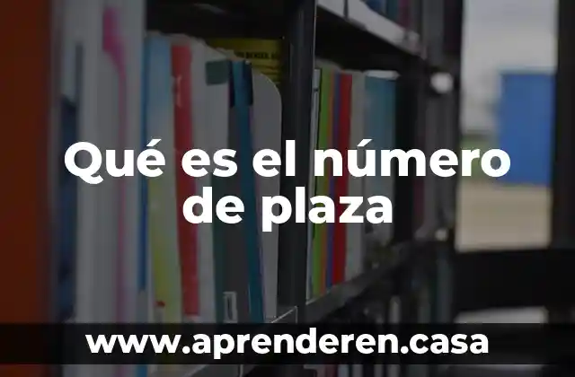 Qué es el número de plaza