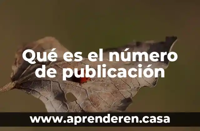 Qué es el número de publicación