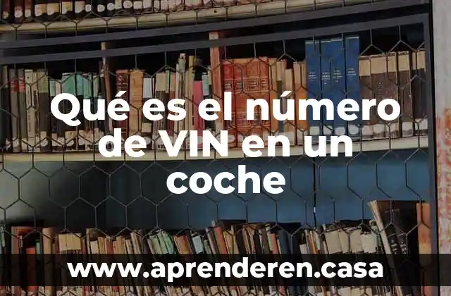Qué es el número de VIN en un coche