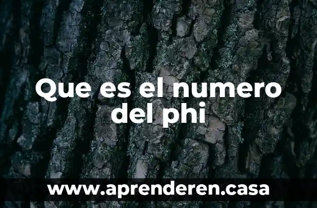 Que es el numero del phi
