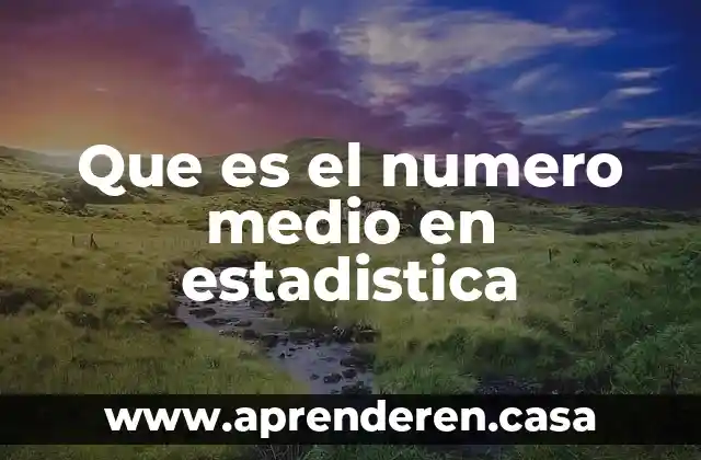 Que es el numero medio en estadistica