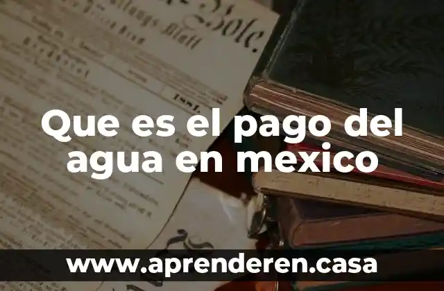 Que es el pago del agua en mexico