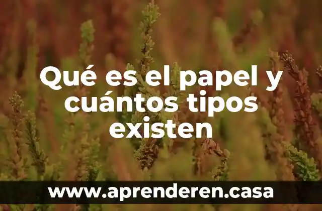 Qué es el papel y cuántos tipos existen