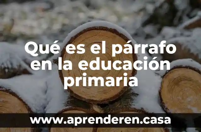 Qué es el párrafo en la educación primaria