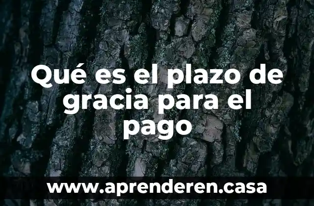 Qué es el plazo de gracia para el pago