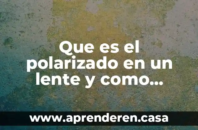 Que es el polarizado en un lente y como funciona