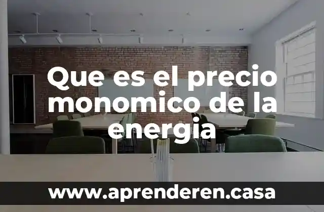 Que es el precio monomico de la energia