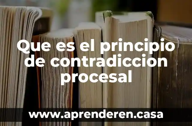 Que es el principio de contradiccion procesal