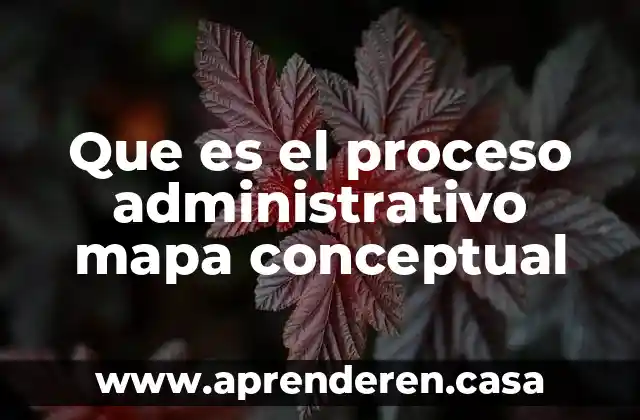 Que es el proceso administrativo mapa conceptual