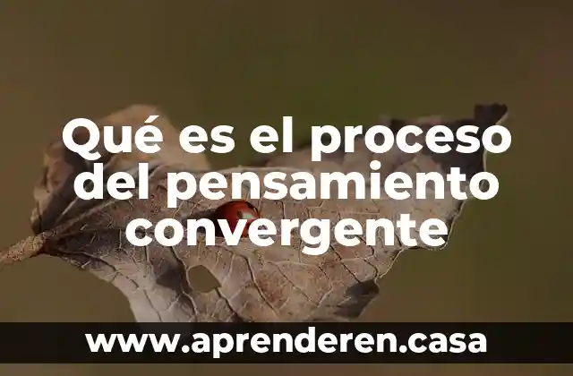Qué es el proceso del pensamiento convergente