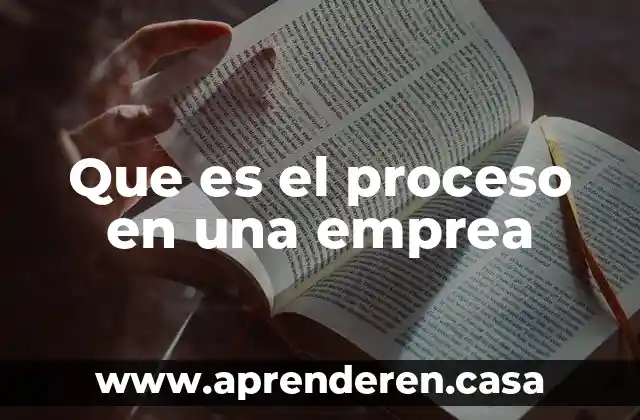 Que es el proceso en una emprea